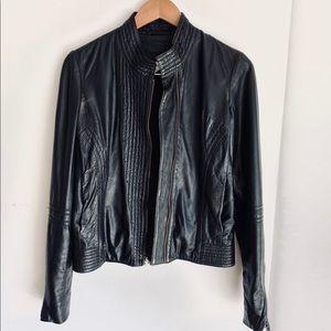 American Rag Leather Distressed Fitted Moto Jacket